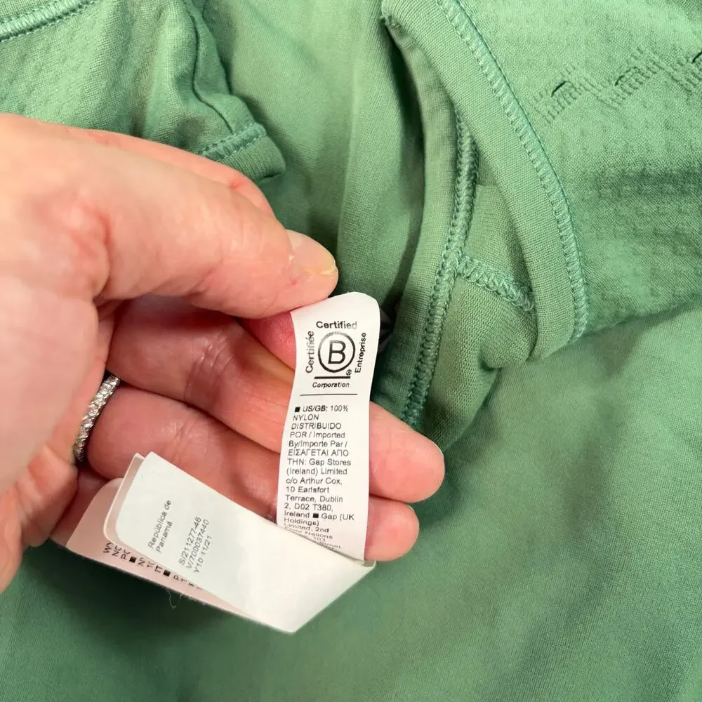 Athleta womens green Foothill tank top, pointelle details. Split back. Size XS - Picture 5 of 7